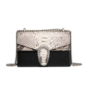 2022 Ins Fashion Echte Python Kupplung Damen Tasche Schlange Ledertaschen Frauen Handtasche