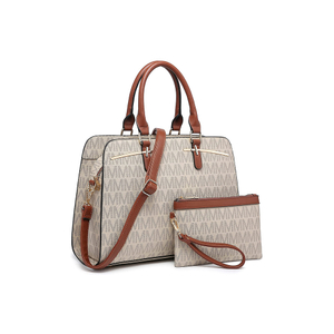 Damen Satchel Handtasche Schulter Geldbörsen Tragetaschen Top Griff Arbeitstaschen mit passender Handgelenk Geldbörse